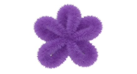 3D Rendered Purple Fuzzy Star Flower Illustration Isolated on Transparent Background