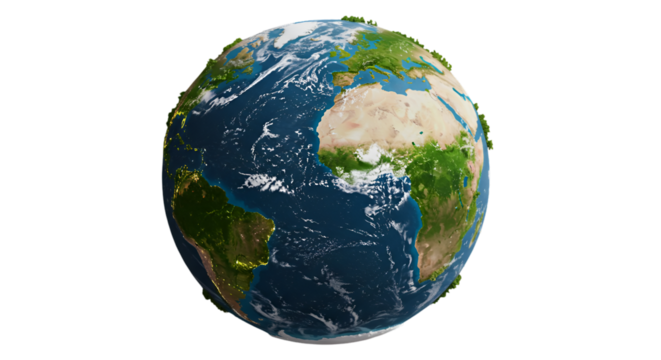 3D Illustration Of The Earth Planet Isolated On Transparent Background - Powered by Adobe