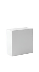 3D Rendered White Box Isolated on Transparent Background for Abstract Design