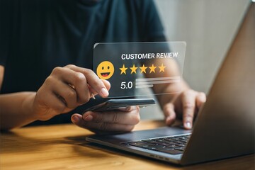 Online Reviews Customer Feedback  Satisfaction on Laptop
