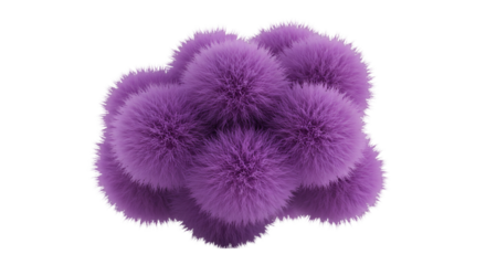 Abstract 3D Render Of Purple Fluffy Texture Isolated On Black Background