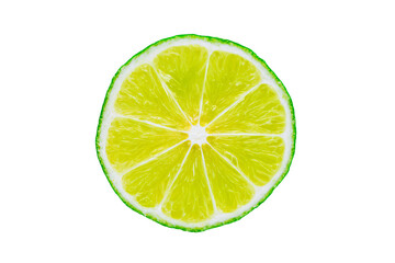 a lime slice with a white background
