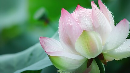 Fototapeta premium A Stunning Realistic Close-Up: The Intricate Beauty of a Lotus Blossom Unveiled 