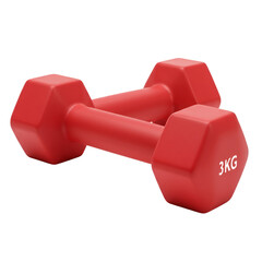 3D Illustration Of Two Red Dumbbells Isolated Against Transparent Background