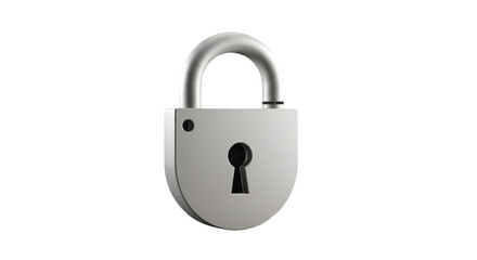 3D Render Of A Silver Padlock Isolated Against A Transparent Background