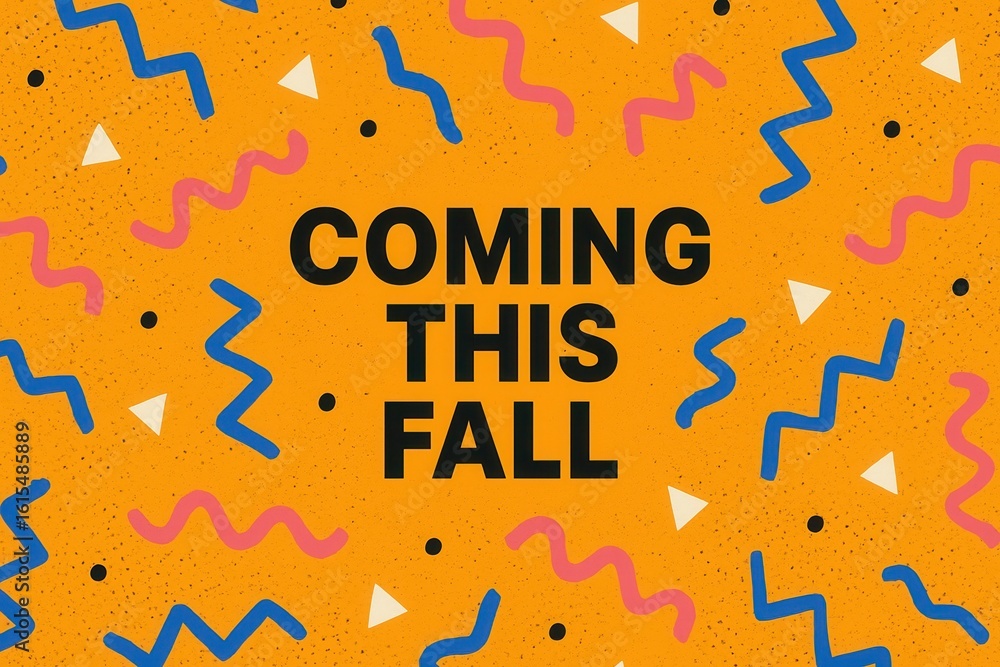 Aufkleber vibrant retro-style background with zigzag patterns and geometric shapes, featuring the bold text 