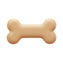 3D Render Of Isolated Beige Bone Object On Transparent Background