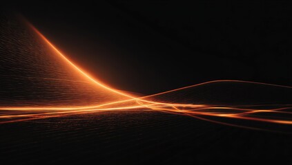 Abstract, glowing, orange wave against dark background
