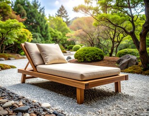 Japandi Lounge Chair in Zen Garden