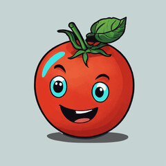 A cartoon cute tomato