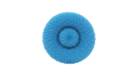 3D Rendered Abstract Fluffy Blue Circle Isolated On Black Background