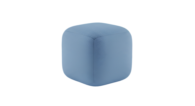 Abstract 3D Rendered Cube with Blue Surface on Isolated Transparent Background