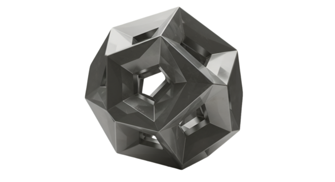 Abstract 3D Rendered Geometric Shape Isolated On Transparent Background