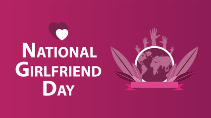 National Girlfriend Day web vector banner design illustration