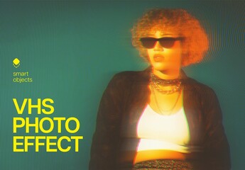 VHS Photo Effect Mockup