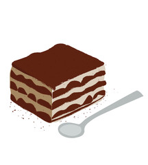 Layered Tiramisu Dessert with Whipped Cream 