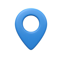 3D Rendered Blue Location Pointer Isolated on Transparent Background