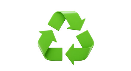 Obraz premium 3D Rendered Green Recycle Symbol Isolated on a Transparent Black Background