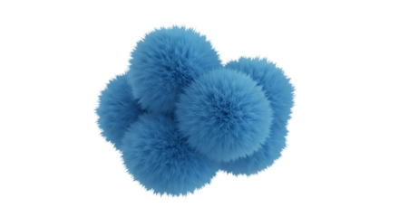 3D Rendered Illustration Of Fluffy Blue Spheres On A Transparent Background