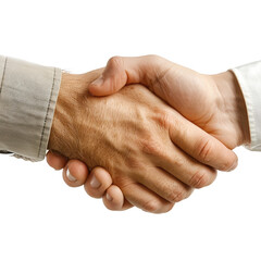 Close-up of two hands shaking, symbolizing agreement, partnership, and collaboration. background removed