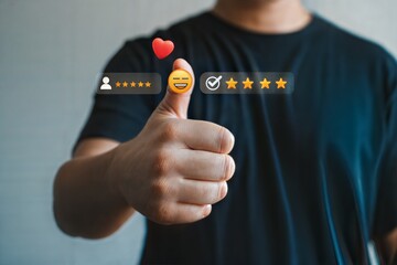 Positive Customer Feedback FiveStar Review  Thumbs Up