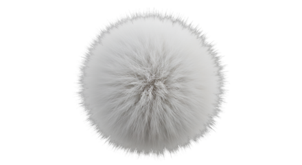 Abstract 3D Render Of A Fluffy White Sphere Against Transparent Background