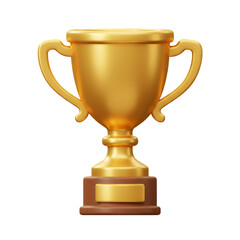 3D Rendering Of Gold Trophy On Isolated Transparent Background