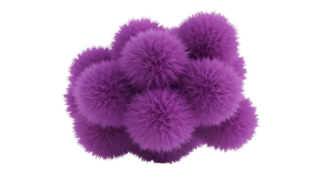 Abstract 3D Render Of Purple Fluffy Texture Isolated On Black Background