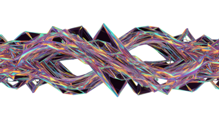 Abstract 3D Geometric Design Illustration With Colorful Shapes On Black Background