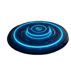 Fototapeta premium Abstract 3D Illustration of a Glowing Blue Futuristic Technology Design