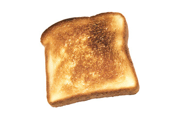 a piece of toasted bread on a white surface