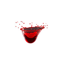 Abstract 3D Illustration Of Red Water Splash Isolated on Transparent Background