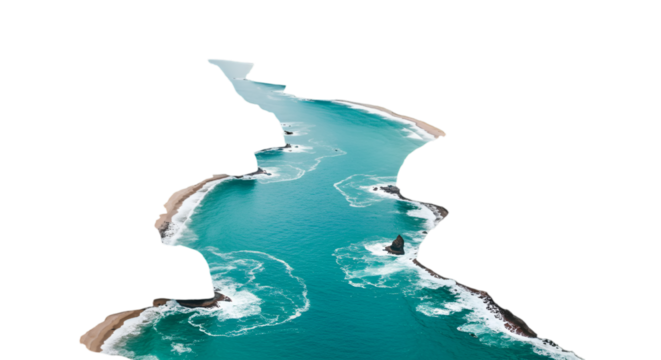 Abstract Aerial Photo Of Turquoise Ocean Waves And Transparent Background - Powered by Adobe