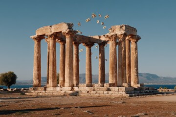 Obraz premium Ancient Temple with Circles