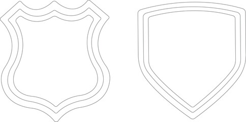 protect shield icon set.Military, Ornate, Armour, Emblem, Protection, Security, Guard.Shield badge quality symbol isolated on transparent background. Design elements for safety and protection.