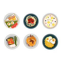 Food Plate Vector Set Collection Design Illustration