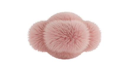 Abstract 3D Render of a Pink Fluffy Cloud Shape Isolated on Black Background