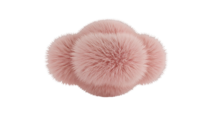 Abstract 3D Render of a Pink Fluffy Cloud Shape Isolated on Black Background