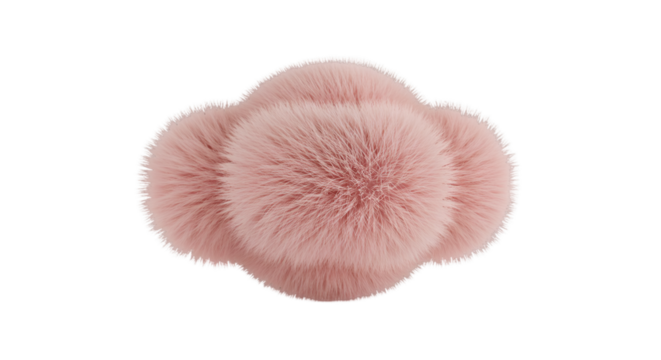 Abstract 3D Render of a Pink Fluffy Cloud Shape Isolated on Black Background