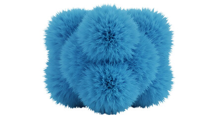 Abstract 3D Rendered Fluffy Blue Texture Isolated on Black Background