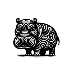 vector illustration of rhino