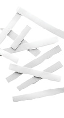 Abstract 3D White Strips Floating Isolated On Transparent Background