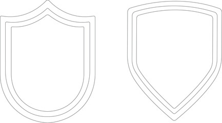 protect shield icon set.Military, Ornate, Armour, Emblem, Protection, Security, Guard.Shield badge quality symbol isolated on transparent background. Design elements for safety and protection.