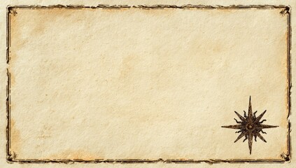 Aged parchment paper background with compass rose