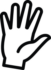 Obraz premium Simple line art icon of a waving hand signaling hello or goodbye