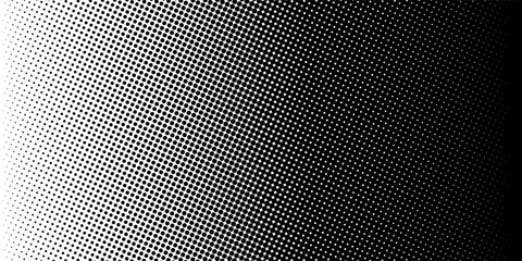 Dotted gradient vector illustration, white and black halftone background, horizontal seamless dotted lines, monochrome dots texture backdrop, retro effect. modern