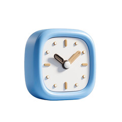 Square light-blue alarm clock