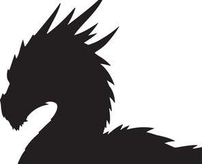 ShadowDragon in silhouette image white background.