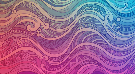 Abstract Background Illustration With Colorful Waves And Artistic Design