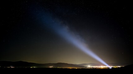 Dark night sky with glowing stars scattered across the cosmic atmosphere, creating a tranquil and dreamy celestial background perfect for space, astronomy, and nighttime design themes